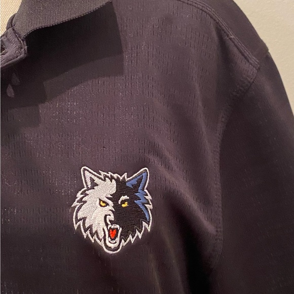 Adidas Climalite Black Polo with Minnesota Timberwolves EmbroideredMens Size L - Picture 7 of 15